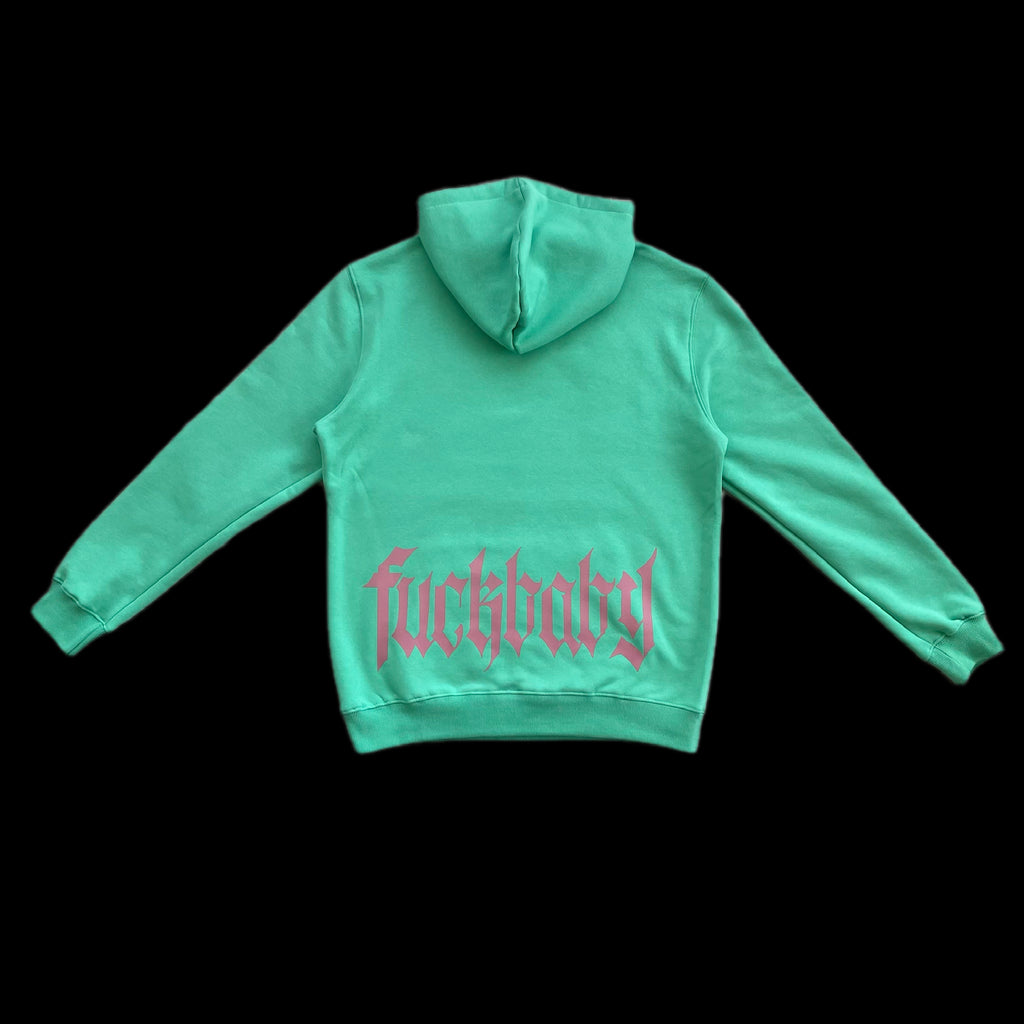 Poleron Hoddie, modelo ALL YOU NEED color verde menta