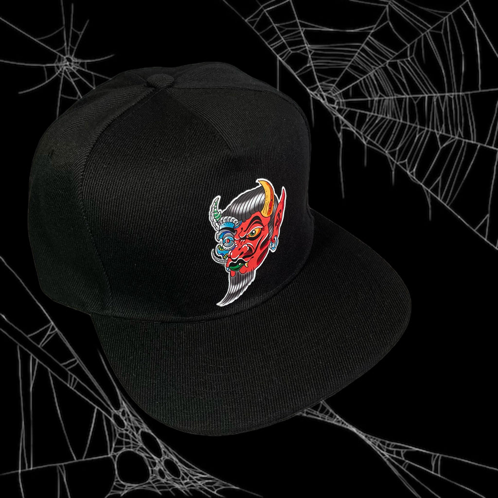 Gorra Jockey visera plana negra, modelo CYBORG DEVIL color negro