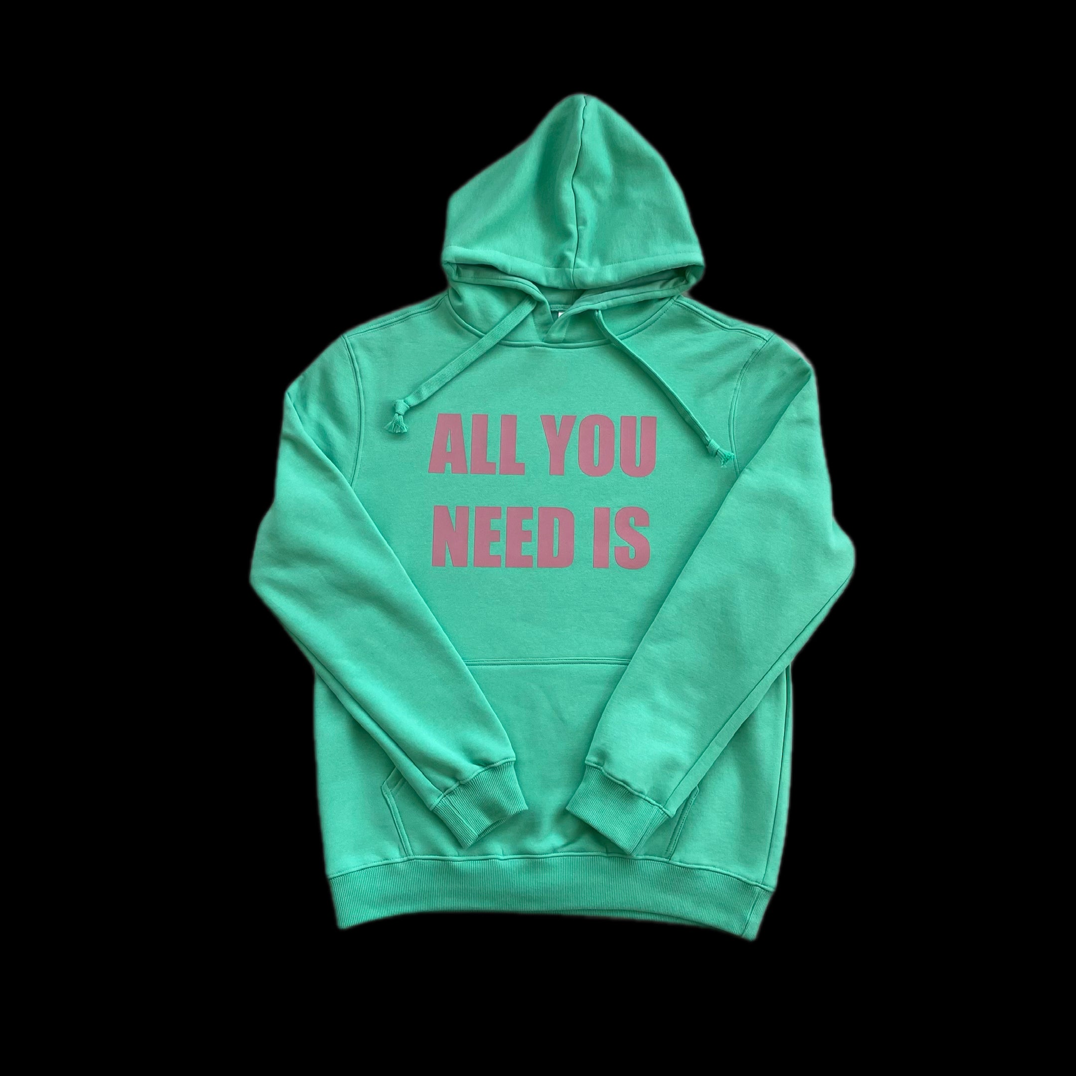 Poleron Hoddie, modelo ALL YOU NEED color verde menta