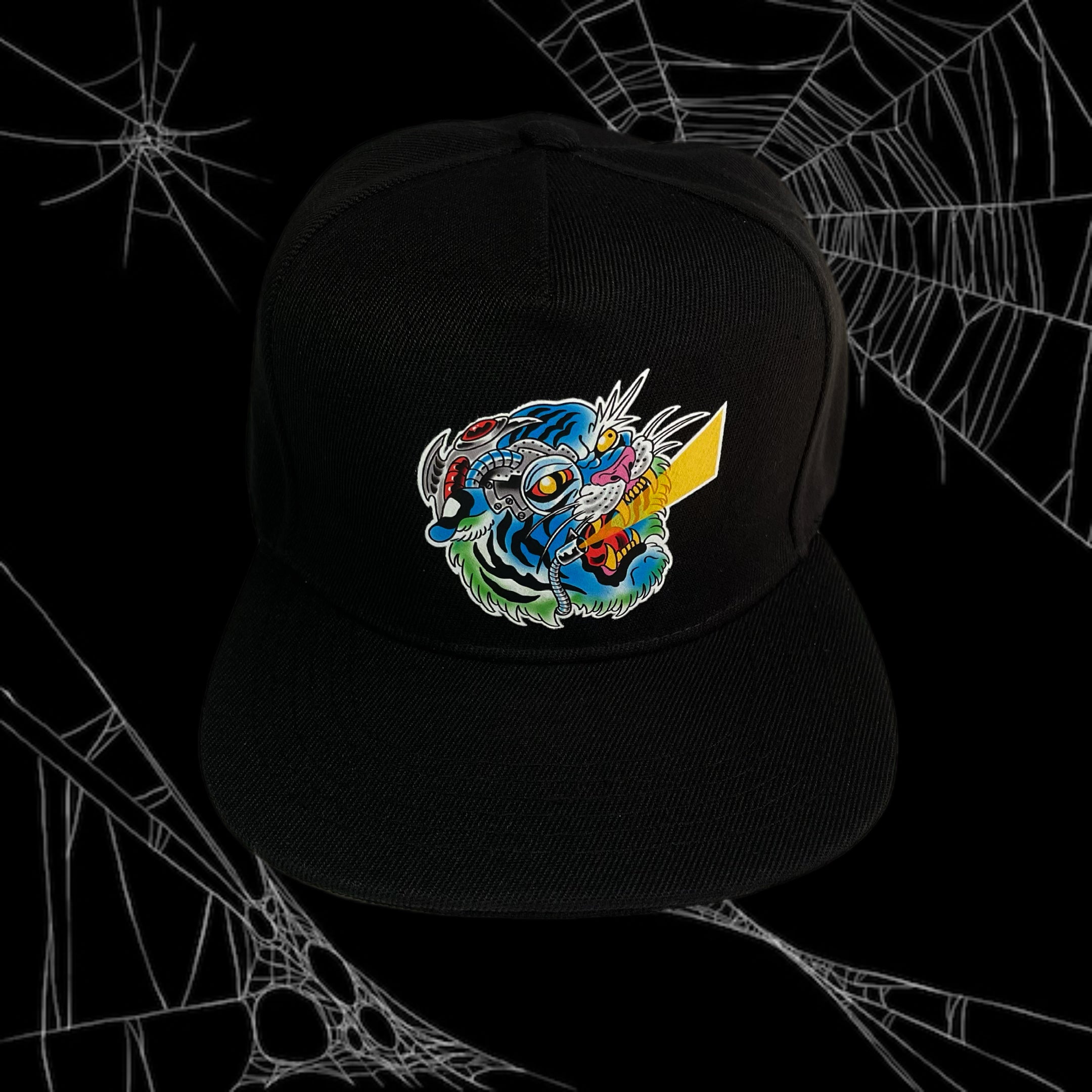 Gorra Jockey visera plana negra, modelo CYBORG TIGER color negro