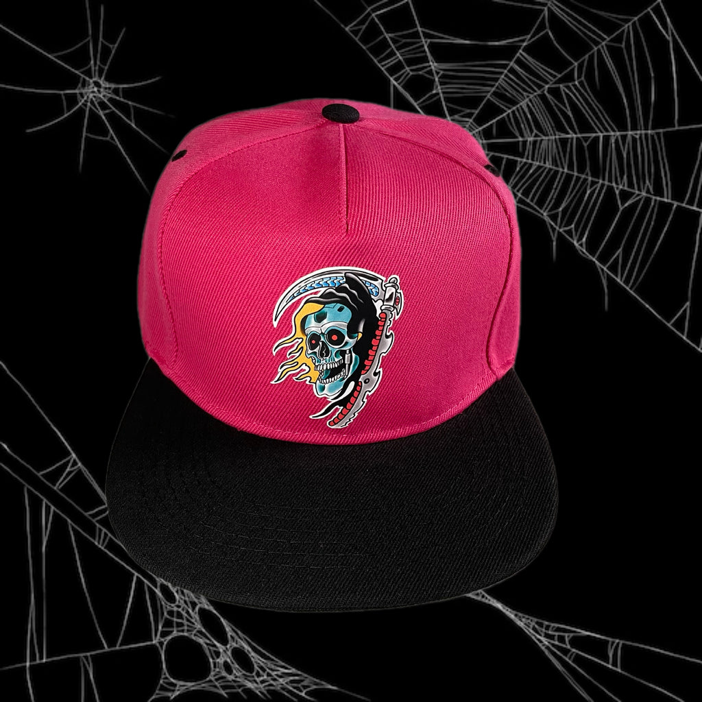 Gorra Jockey visera plana negra, modelo TERMINATOR color rosado
