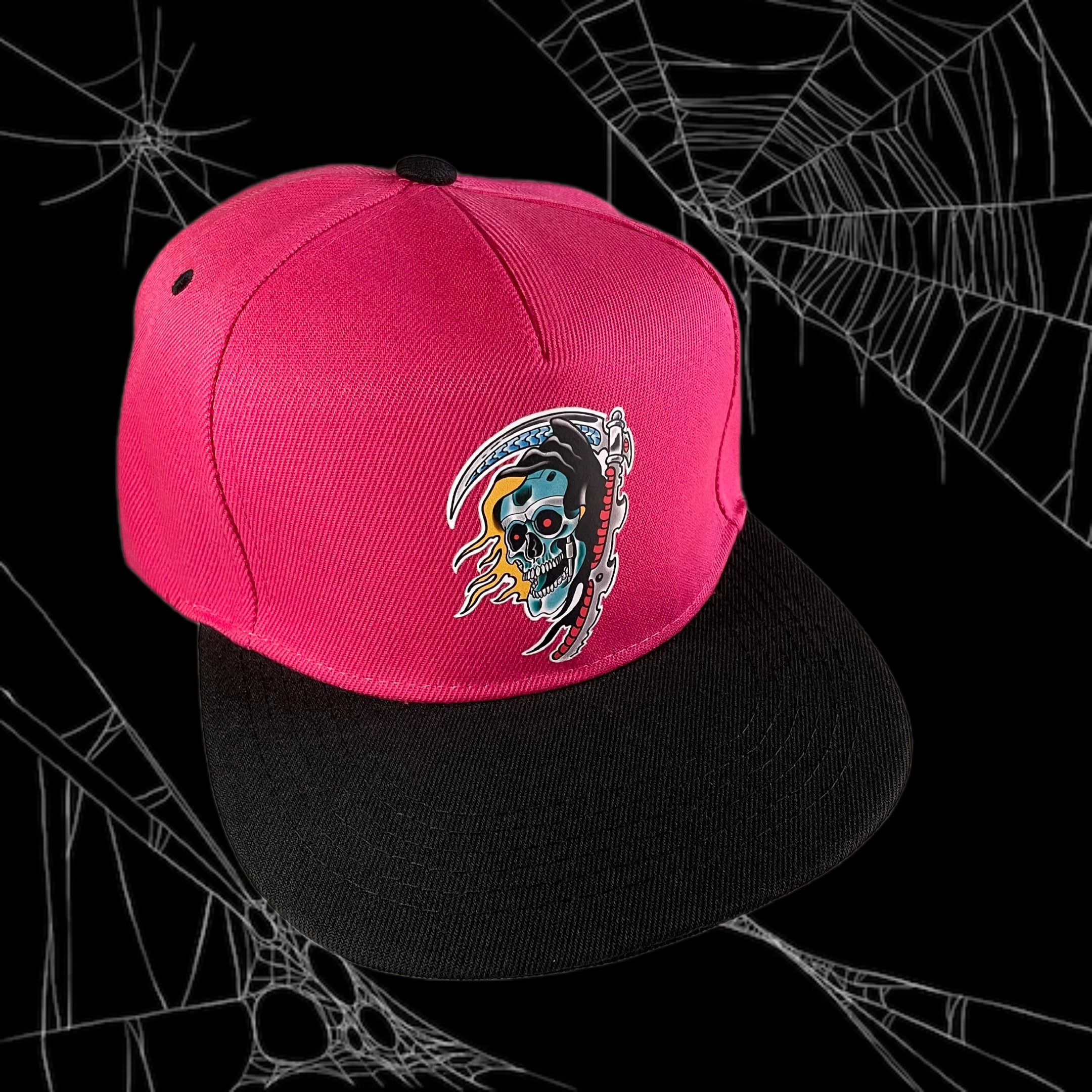 Gorra Jockey visera plana negra, modelo TERMINATOR color rosado