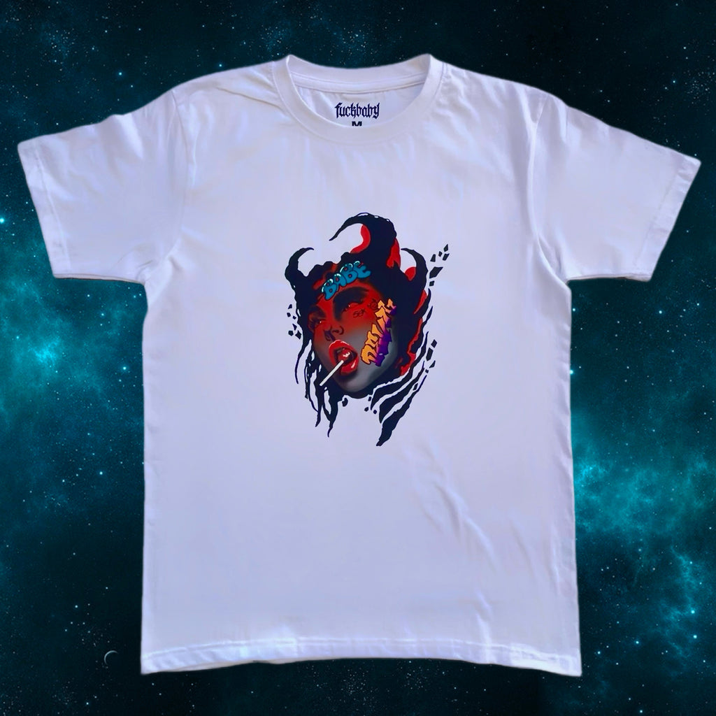 Polera BABE DEVIL - Blanca/Backside
