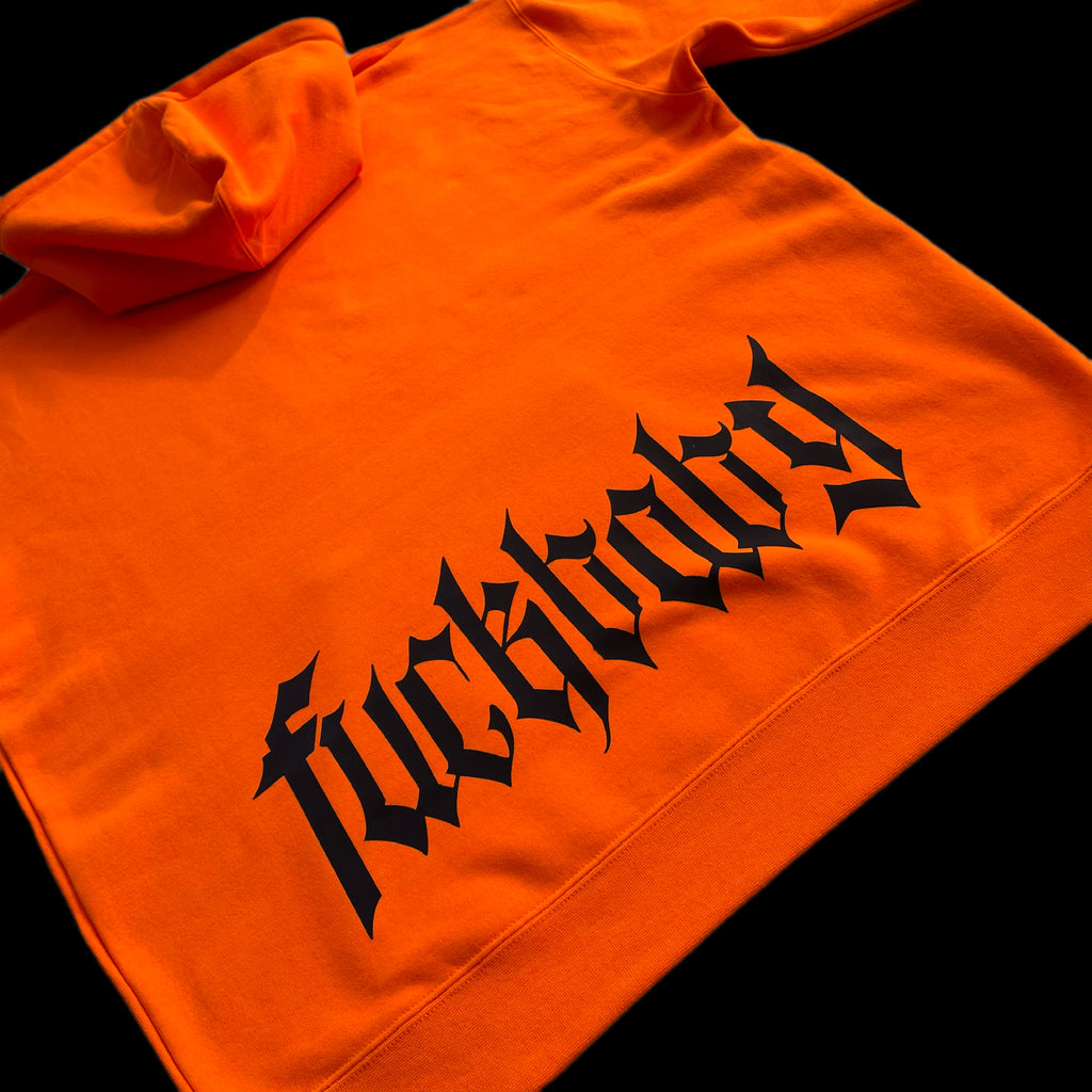 Poleron Hoodie modelo ALL YOU NEED color naranjo