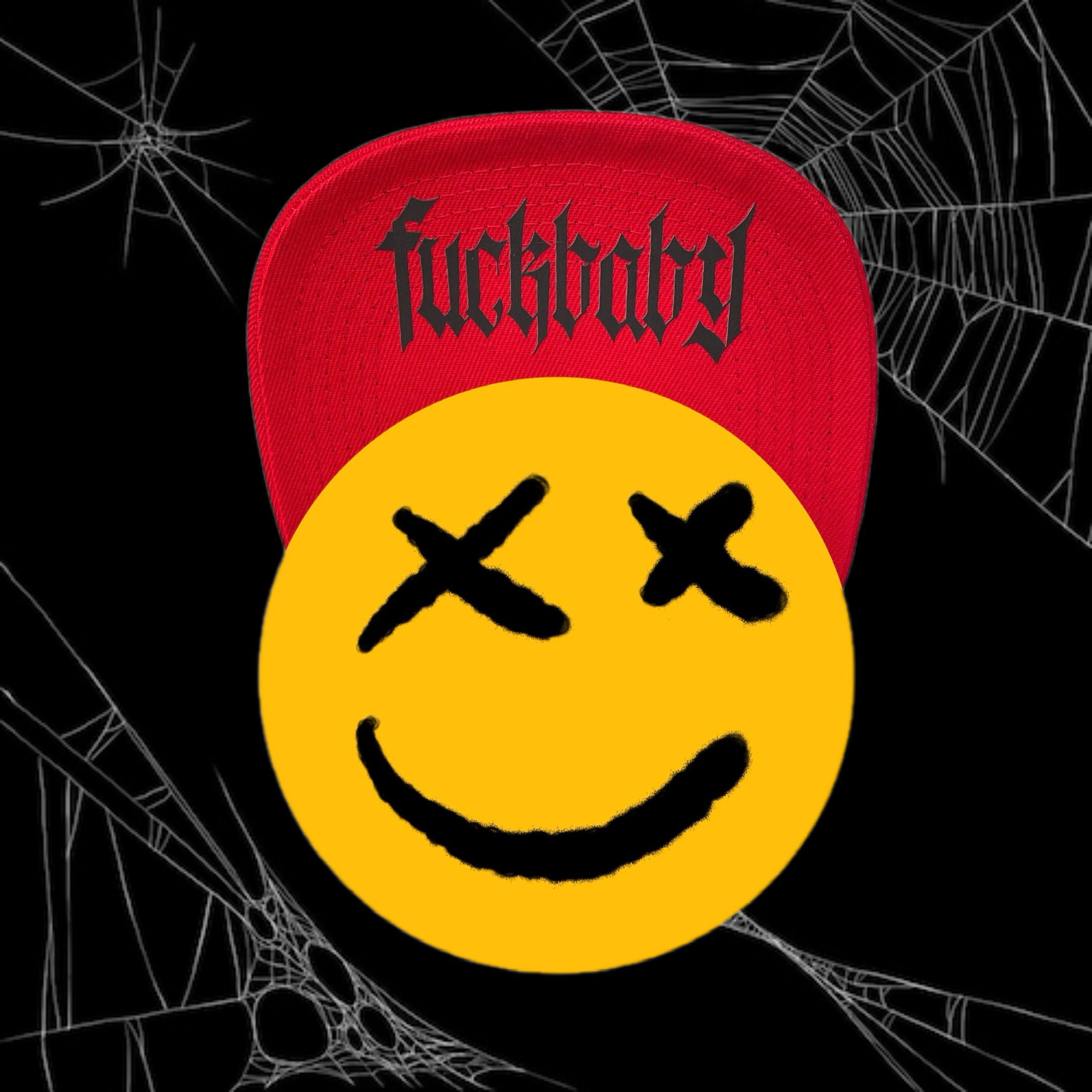 Gorra Jockey visera plana roja, modelo CYBOR DEVIL color negro