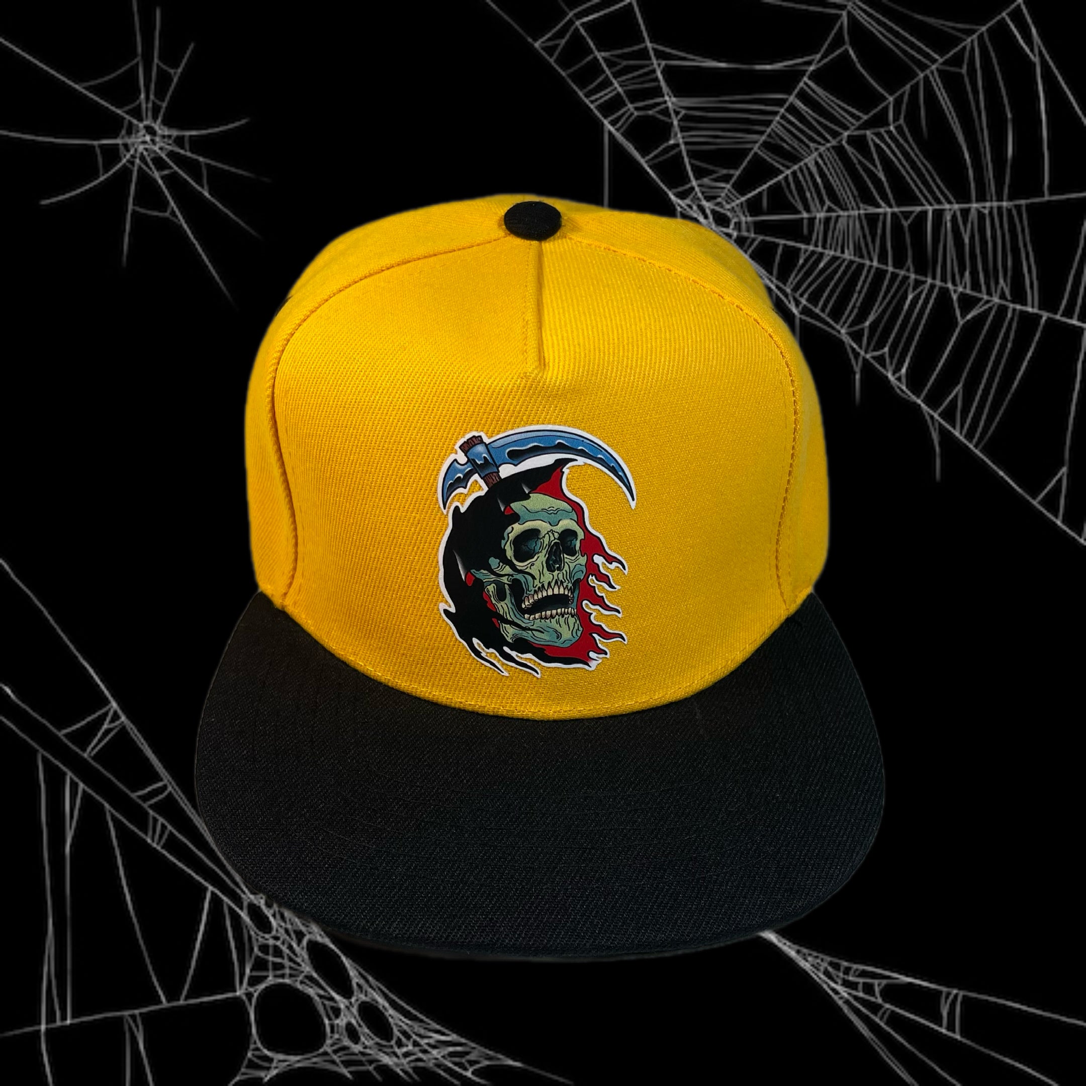 Gorra Jockey visera plana negra, modelo LA PARKA color amarillo